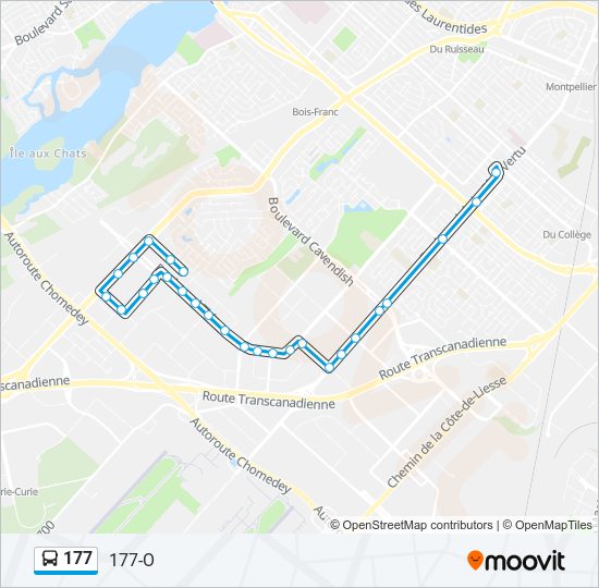 Plan de la ligne 177 de bus