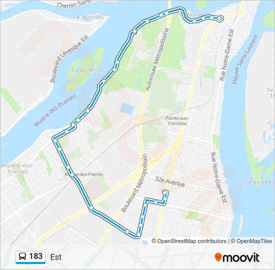 183 Bus Line Map