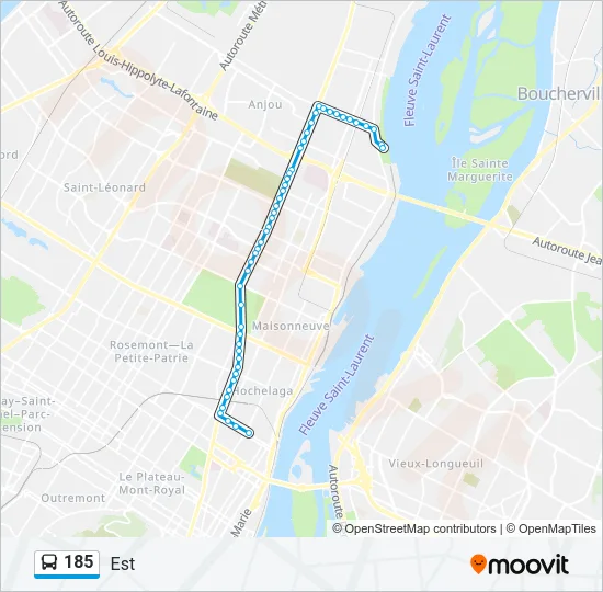 185 Bus Line Map