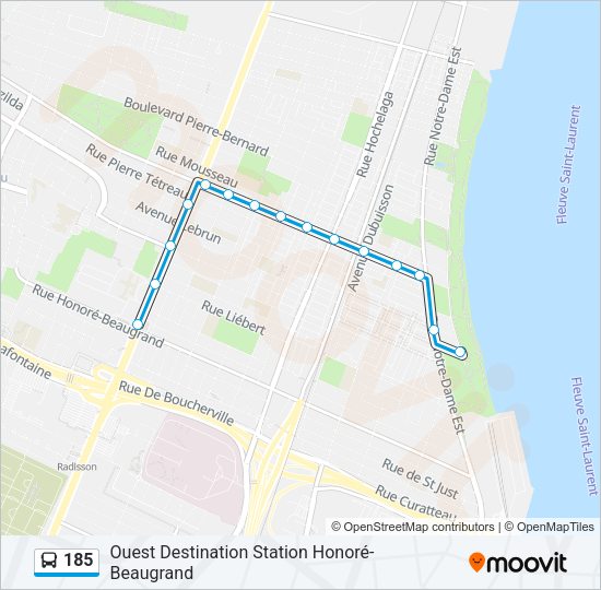 185 Bus Line Map