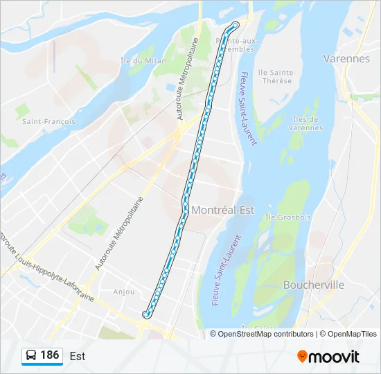 186 Bus Line Map