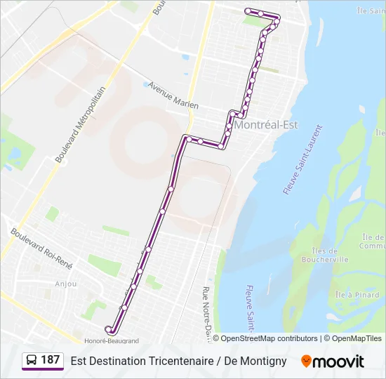 187 Bus Line Map