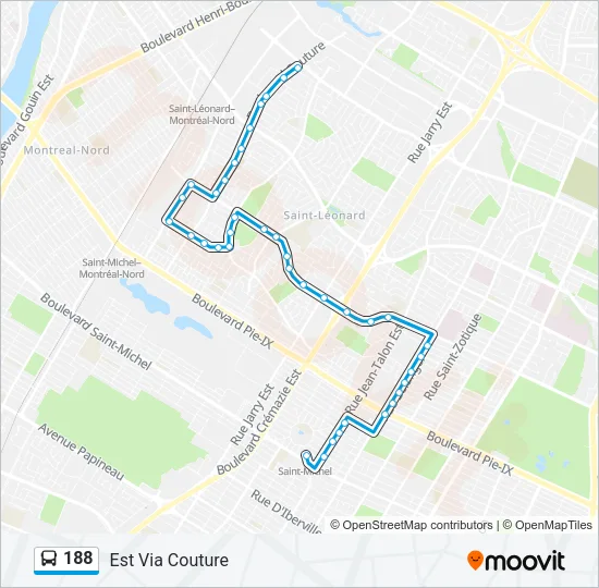 188 Bus Line Map