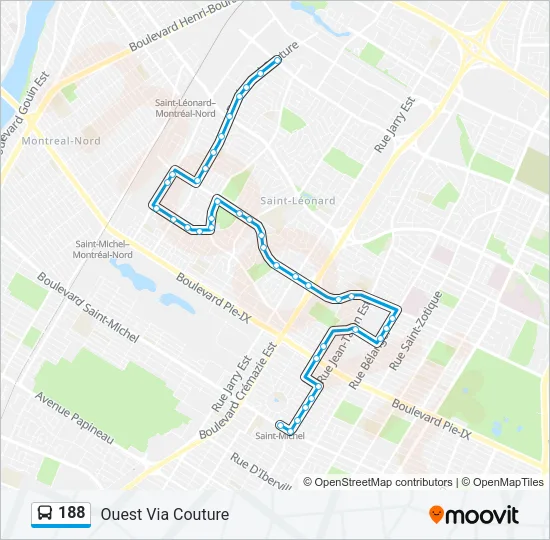 188 Bus Line Map