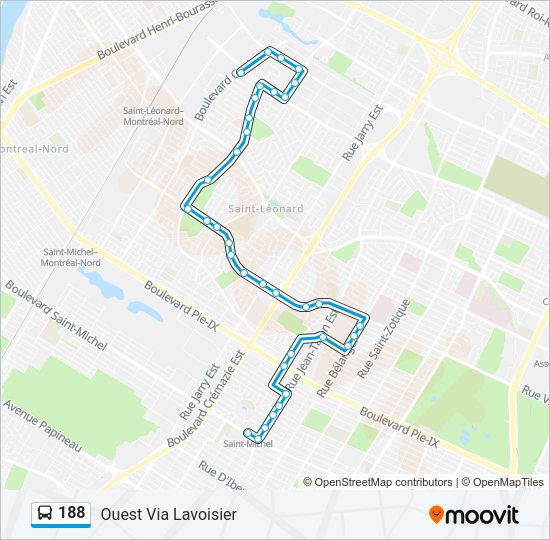 188 Bus Line Map