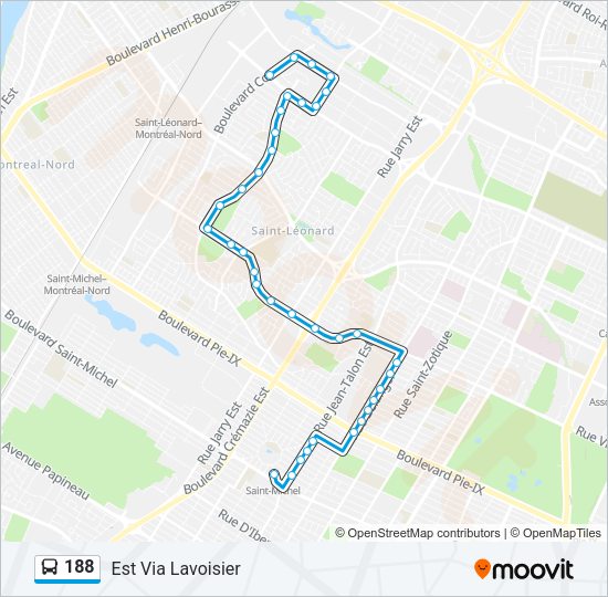188 Bus Line Map