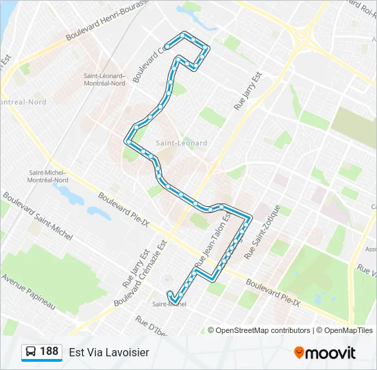 188 Bus Line Map