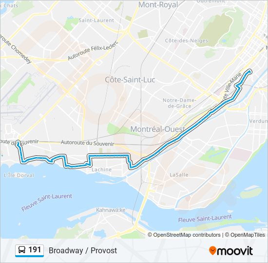 191 bus Line Map