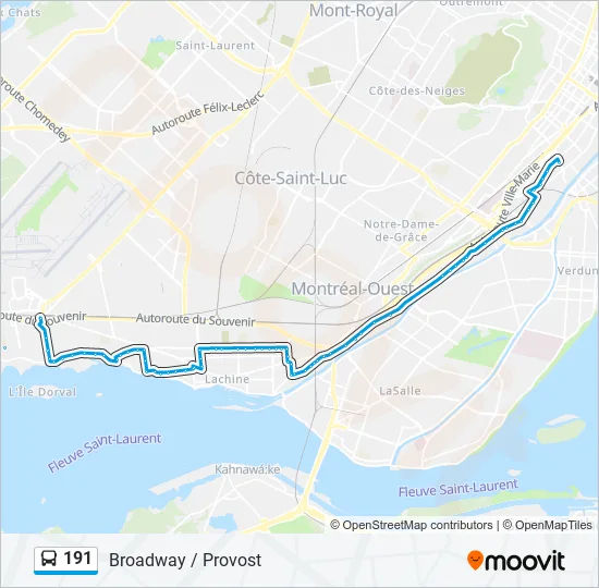 191 Bus Line Map