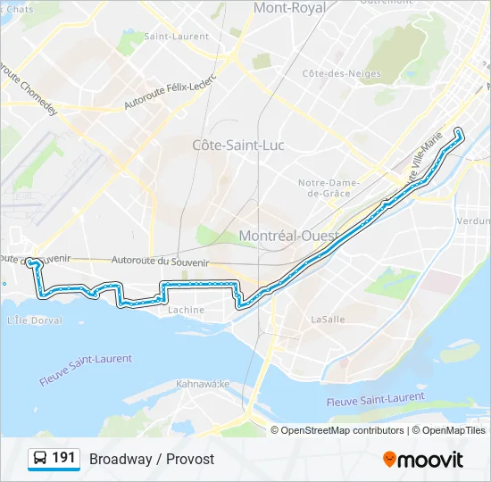 191 Bus Line Map