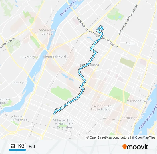 192 Bus Line Map