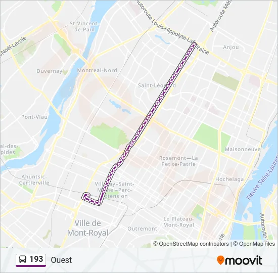 193 Bus Line Map