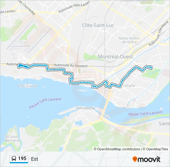 195 Bus Line Map