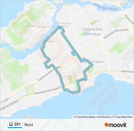 201 Bus Line Map