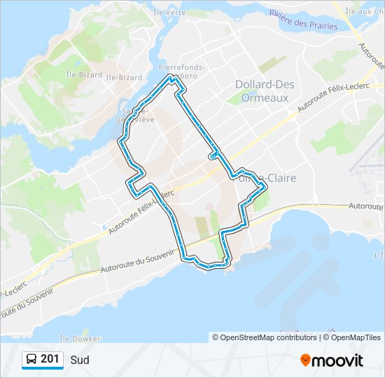 201 Bus Line Map