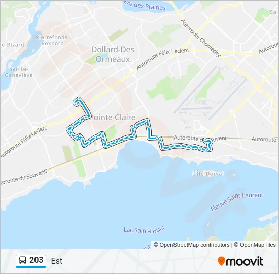 203 Bus Line Map