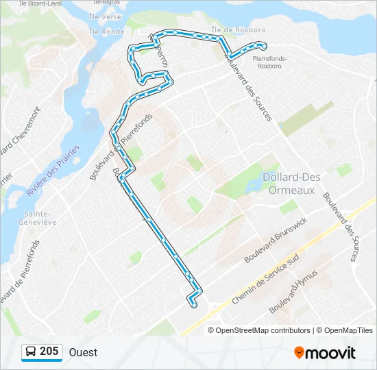 205 Bus Line Map