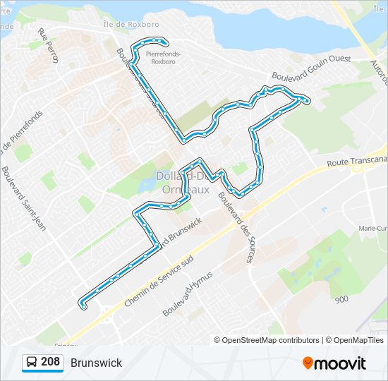 208 bus Line Map