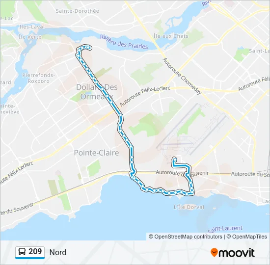 209 Bus Line Map