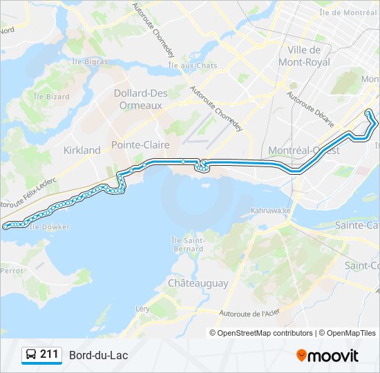 Plan de la ligne 211 de bus