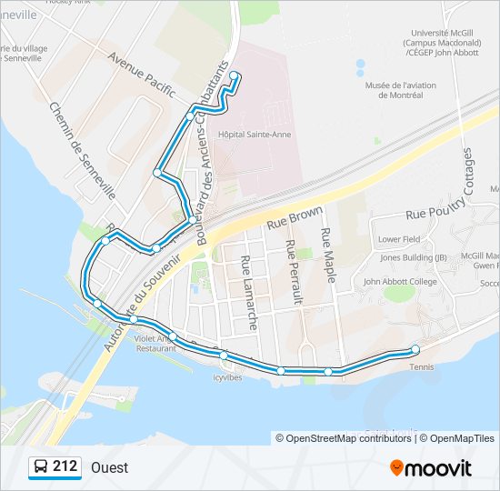 Plan de la ligne 212 de bus