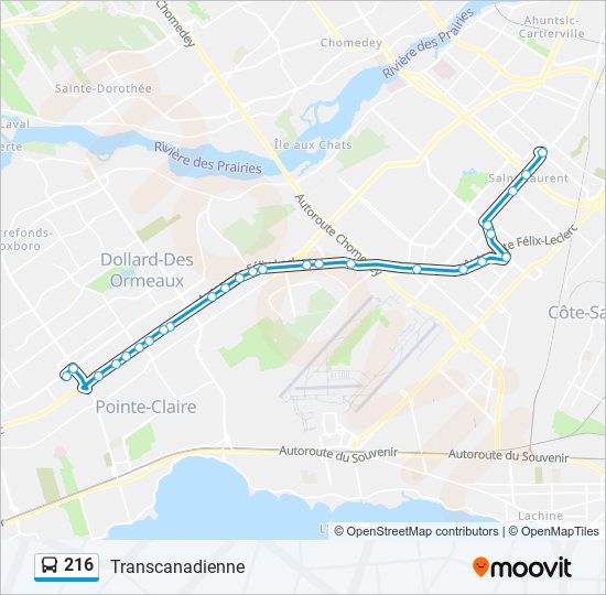 216 bus Line Map