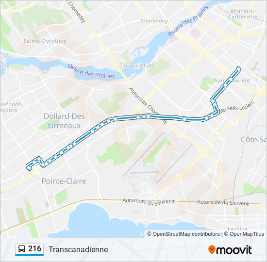 216 bus Line Map