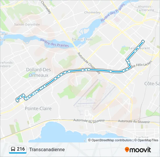 216 Bus Line Map