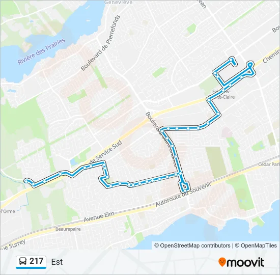 217 Bus Line Map
