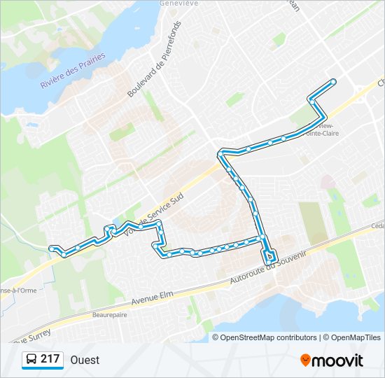 217 Bus Line Map