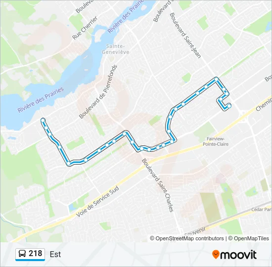 218 Bus Line Map