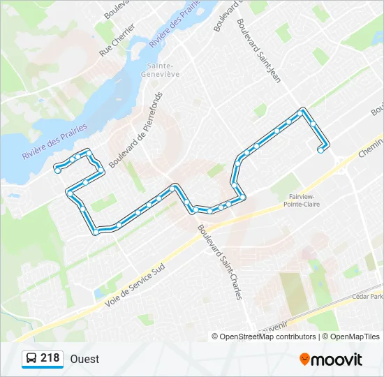 218 Bus Line Map