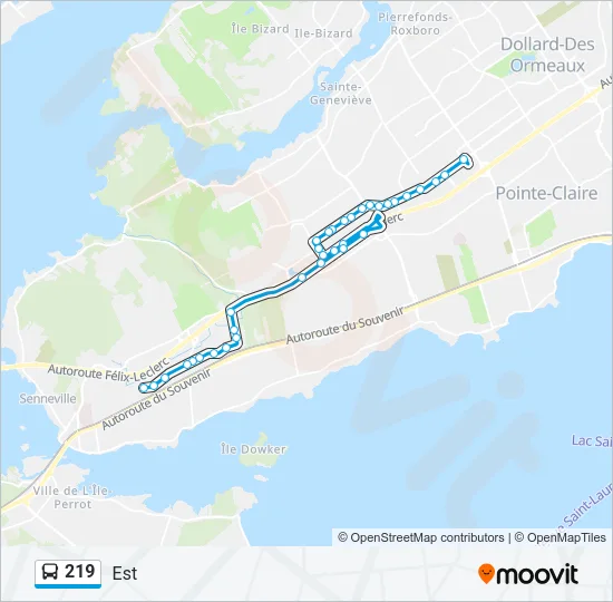 219 Bus Line Map