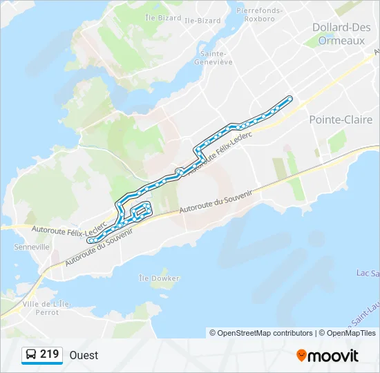 219 Bus Line Map
