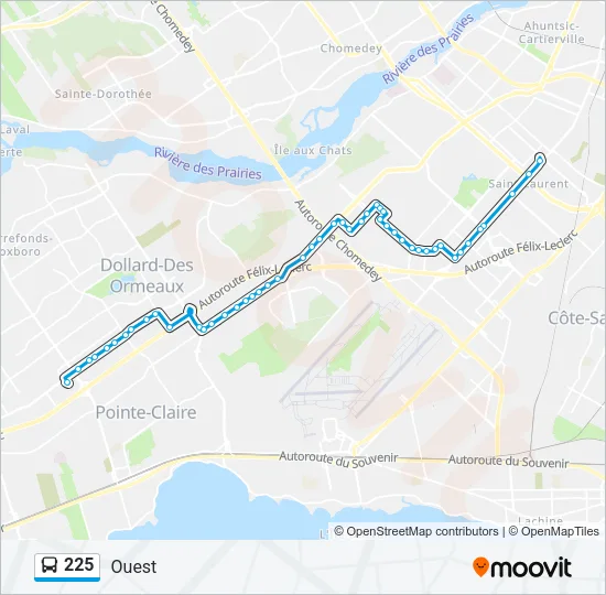 225 Bus Line Map