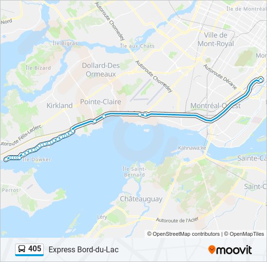 Plan de la ligne 405 de bus