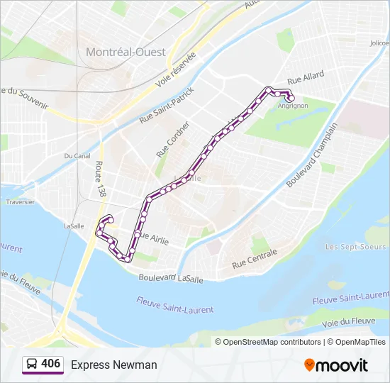 406 Bus Line Map