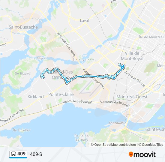 Plan de la ligne 409 de bus