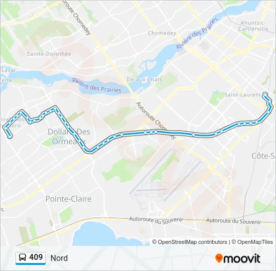 409 Bus Line Map