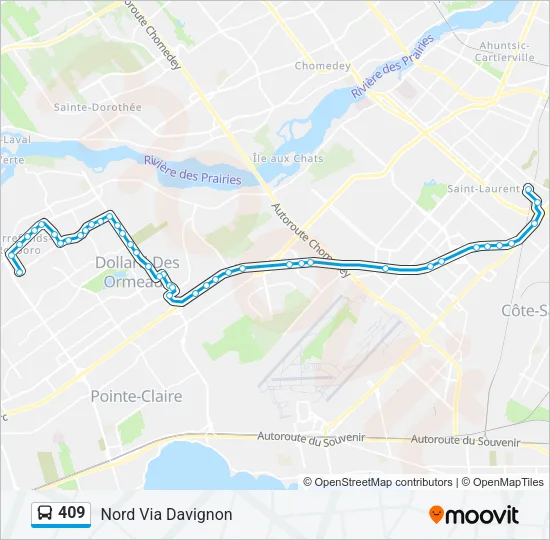 409 Bus Line Map