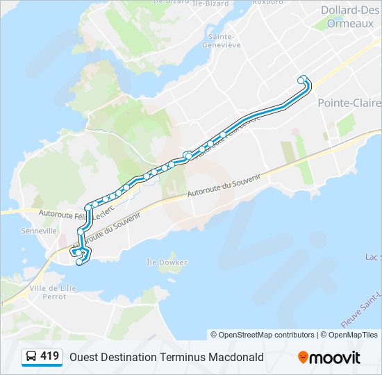 Plan de la ligne 419 de bus