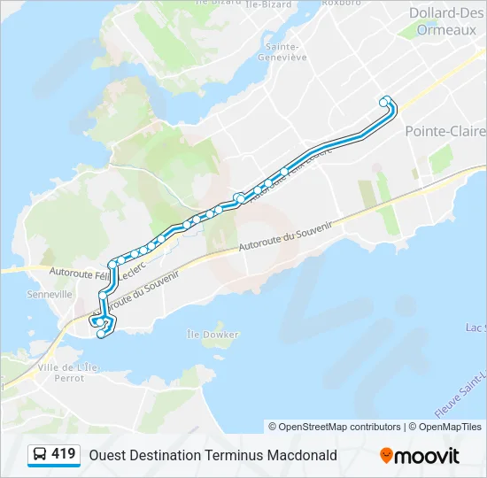 419 Bus Line Map