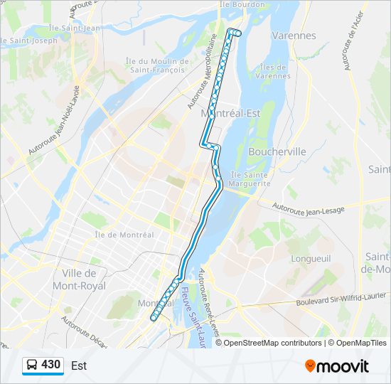 Plan de la ligne 430 de bus