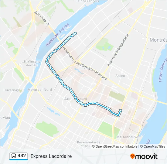432 Bus Line Map