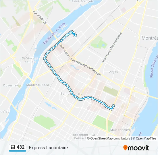 432 Bus Line Map