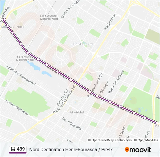439 Bus Line Map