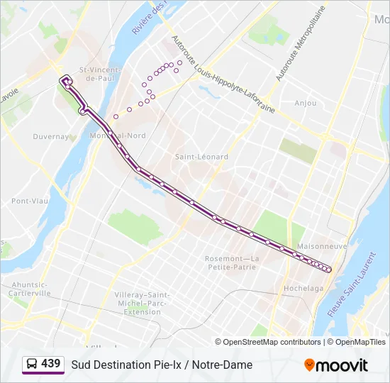 439 Bus Line Map