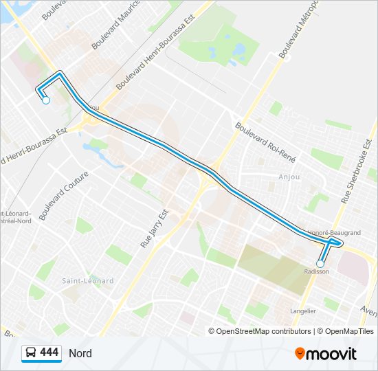 Plan de la ligne 444 de bus