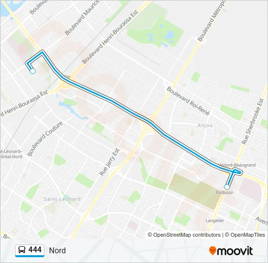 444 Bus Line Map