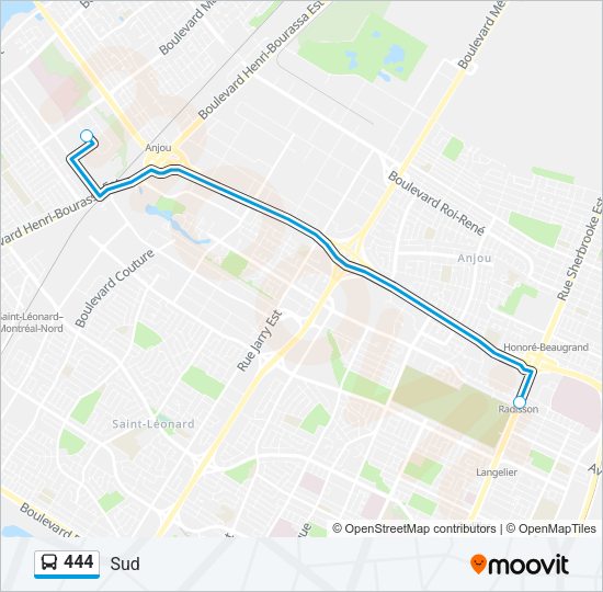 444 Bus Line Map